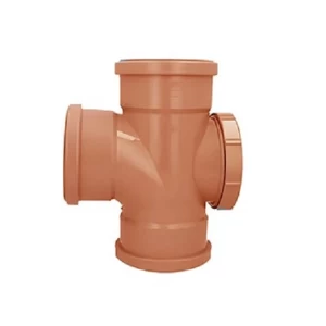 UPVC 87.5° Access Tee Size 82 mm, Length 205 mm, Orange Color | Cosmoplast Company