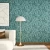 Leaf-Patterned Wall Covering, Length 10 m, Width 50 cm, Turquoise