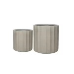 Fiberglass decorative plant pot, large size 70x70x70 cm, grey color 
