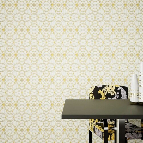 Geometric Design Wallpaper Size 10 mx50 cm, Gold Color | 