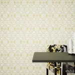 ورق جدران تصميم هندسي، مقاس 10 م×50 سم، لون ذهبي
