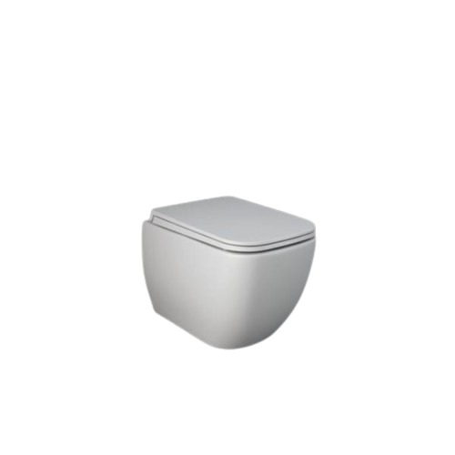 Floating Ceramic Toilet Emirati Square White Matte | Al Muhaidib Sanitary and Ceramic