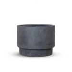 أصيص نباتات فايبر جلاسل، عرض 19 سم ارتفاع 24 سم، اللون رمادي