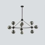 مصباح معلق لون أسود وذهبي، مقاس 91x57 سم، طول الكابل 200 سم، عدد 10 مصابيح