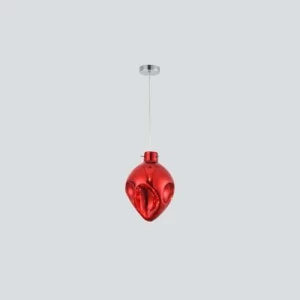 Decorative Hanging Light Diameter 25 cm Length 30 cm Cable 200 cm Red, Single Bulb | 