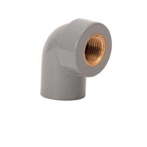 كوع CPVC جدول 80 زاوية 90° (SLIP X FPT) بسن نحاس داخلي ½ × ½ إنش رمادي فاتح | الشركة العربية لصناعة البلاستيك (ابلكو)