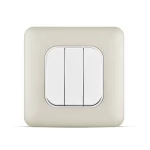 مفتاح انارة ثلاثي دركسيون 10 أمبير، لون شامبين، 7×7 سم، 250 فولت | سبكترا