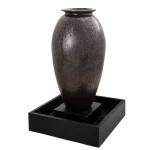 Ceramic Fountain Gold/Black Modern Decorative, Size 60×117 cm