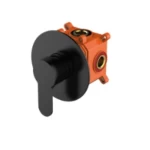 Round Concealed Shower Mixer Face, Single Line, Black Color