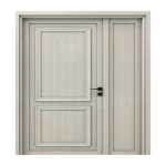 Luxury Wooden Door and a Half, grey Color, Size 160×235 cm, 6 cm Thickness, Model EXO2 