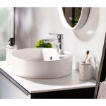 Batil Model Counter Porcelain Basin Height 16 cm, Width 31 cm, Length 45.5 cm, White Color