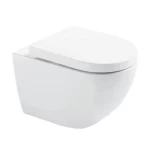 Wall-Hung Ceramic Restroom, White, Circular, Size 18 cm