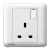 13A 1 Gang Switched Socket with Indicator, White, 86x86mm, 250V, Siemens (Delta Seata)