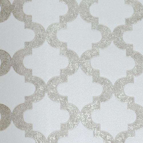 Vinyl Wallpaper Patterned Design 15.6m × 106 cm Gray and Gold Brown | Luxury line