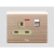 Single English Socket with Indicator, 13 Amp, Gold Color, A66, 7x7 cm