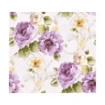 Floral wallpaper, off white with purple color, length 10 m, width 0.53 m, model FF50309  