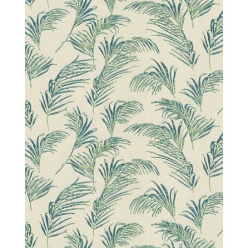 Italian Wallpaper Leaf-Patterned Design 10m x 1.06m Beige with Green, Model 46737 | Balbaid Decor Company