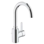 جروهي خلاط مغسلة قاعدي بمقبض جانبي، مجموعة يوروكوزمو، حجم كبير، كروم