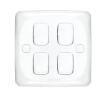 مفتاح كهرباء رباعى دركسيون 10 امبير ميرا الفنار مقاس 7×7 سم اللون ابيض 