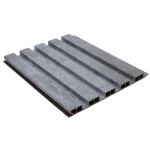 Wood alternative PVC rectangle 20 x 290 cm dim gray color with evening light