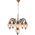 Ceiling LED Light 6 Bulbs, copper color, Height 60 cm and Diameter 55 cm