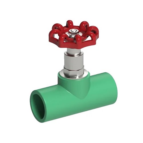PPR Plastic Stop Valve 40 mm Green, Round Hand Wheel | Cosmoplast