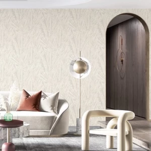 Vinyl Wallpaper Patterned Design 15.6m × 100 cm Beige | Luxury line