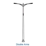 Conical Street Lighting Poles Length 10 meters Thickness 6 mm Double Arms with Anchor Bolt L Shape Length 700 mm Diameter 27 mm Base   350 × 350 mm