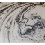 Chinese Marble alternative to council facades, size 290 x 120 cm rectangle, resin beige, blue, wavy brown
