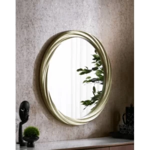 مرايا جدارية دائرية مقاس 80×80×4 سم، لون فضي، تصميم روب | شركة ابيات
