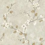 American Wallpaper Beige Color Floral Design, Size 10mx0.53m, Model HN5310