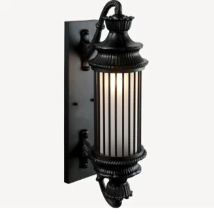 Outdoor Wall Mounted Lighting Unit 17 x 23.8 x 50.7 cm, Black | Abyat Company