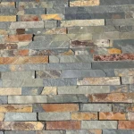 Golden and Brown Slate Strips, Thickness 1-2 cm, Size 15x60 cm