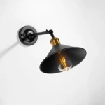 Wall Lamp, Black and Gold Color 24 cm Height, 22 cm Width