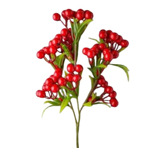 Artificial Buran Flower Bouquet 50 cm Length, Red Color | 