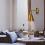 Modern Wall Lighting Strip, Golden, Subtle Glow, Size 28x18 cm