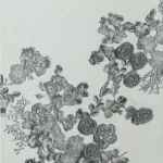 ورق جداري ورود مقاس 15.6 م×106 سم، لون رمادي غامق مع رمادي فاتح