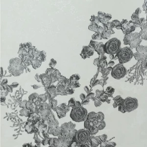Floral Wallpaper 15.6m×106cm Dark Gray with Light Gray | Luxury line