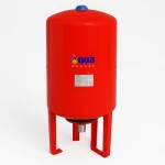 Vertical water pressure tank supported by legs Red Color, Capacity 2500 Liter, Pressure16 Bar, Diameter 1100 mm, Height 2700 mm