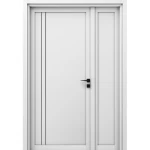 باب ونصف للمداخل الفاخرة، لون ابيض، مقاس 160×235 سم، سمك 6 سم، موديل BMO2