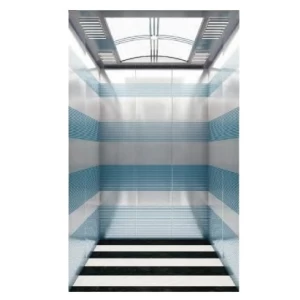 كابينة عمودية لمصعد ركاب، سرعة 1.75 م/ث، 10 ركاب، حمولة 800 كجم، ستانلس مطلي PVD | TKJ800/1.75-7