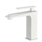 White Bathroom Washbasin Mixer, Short