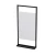Silver Bathroom Mirror with Shelf, Rectangular Design, Size 100 x 48 cm, Black Color