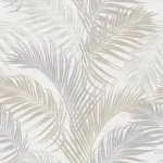 Leaf-patterned wall covering, gray, length 10m, width 0.53 m, model 33311