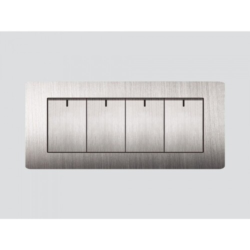 Quadruple Switch 16 Amp 7×14 cm Silver Steel | Art DNA