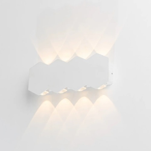 Contemporary LED Wall Sconce for Outdoor Fence, Size 19×9×5 cm, White | 48323