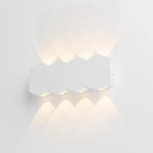 Contemporary LED Wall Sconce for Outdoor Fence, Size 19×9×5 cm, White | 48323