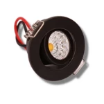 سبوت لايت أسود صغير متحرك، قدرة 3 وات، عمق 2 سم، الفريم الخارجي 4.2 سم