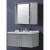 Single Basin Washbasin With Wooden Cabinet, Pharmacy Cabinet And Mirror Size 80x46 cm, Light Gray