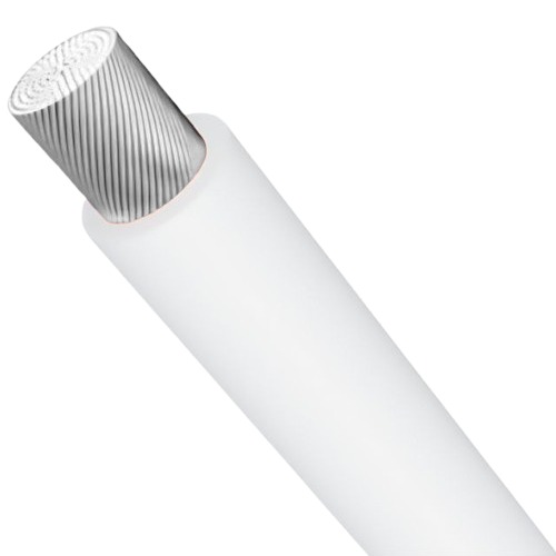 سلك أمريكي TCU/PVC نحاس شعر مرن، 1000 فولت مقاس 10 AWG، لون أبيض، طول 2500 قدم | شركة كابلات الشرقية للصناعة